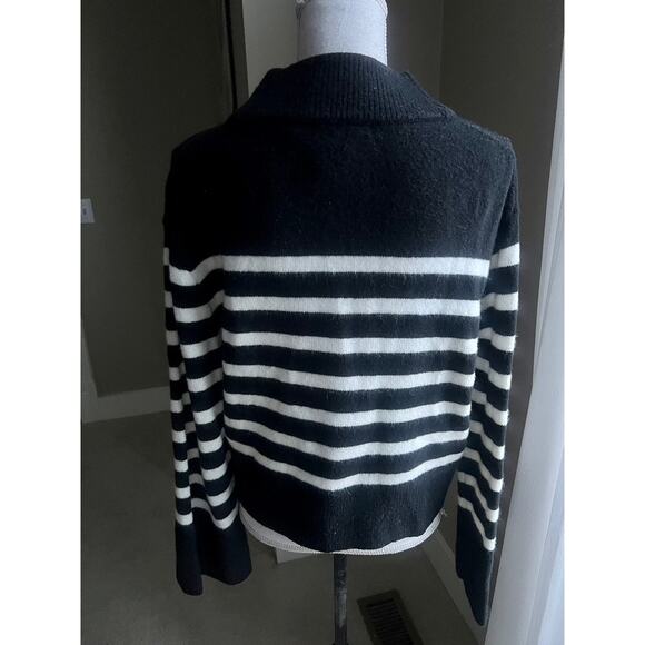 NWT J. Crew Chunky Crewneck black white Striped Sweater size S - Picture 4 of 6